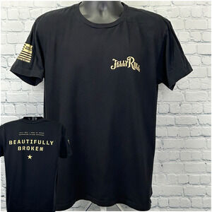 Jelly Roll x Rags of Honor T Shirt Black Beautifully Broken Veterans L Large